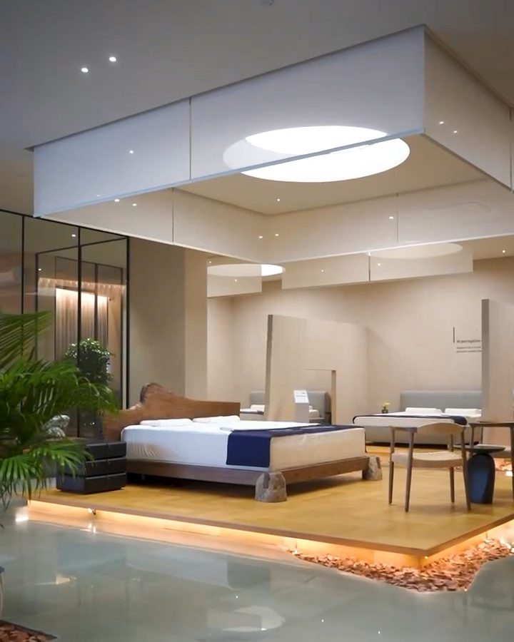 HEKA showroom floating display bed