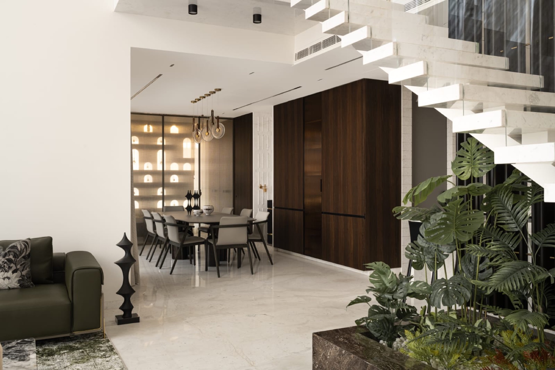 KS HOME staircase and dining area
